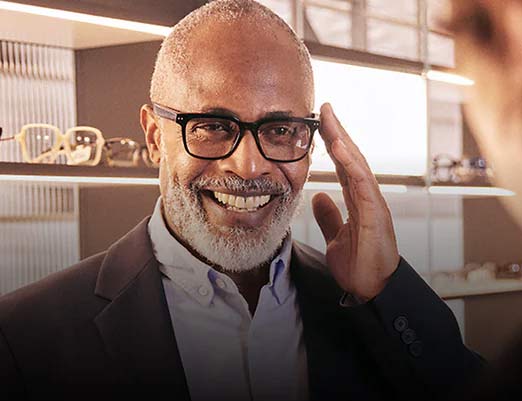 Photograph of a man wearing Nuance Audio Glasses